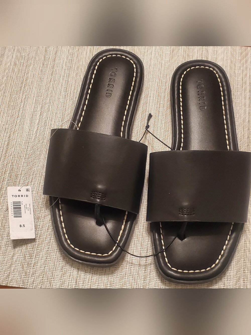 torrid Black Wide-Strap Slide Sandals